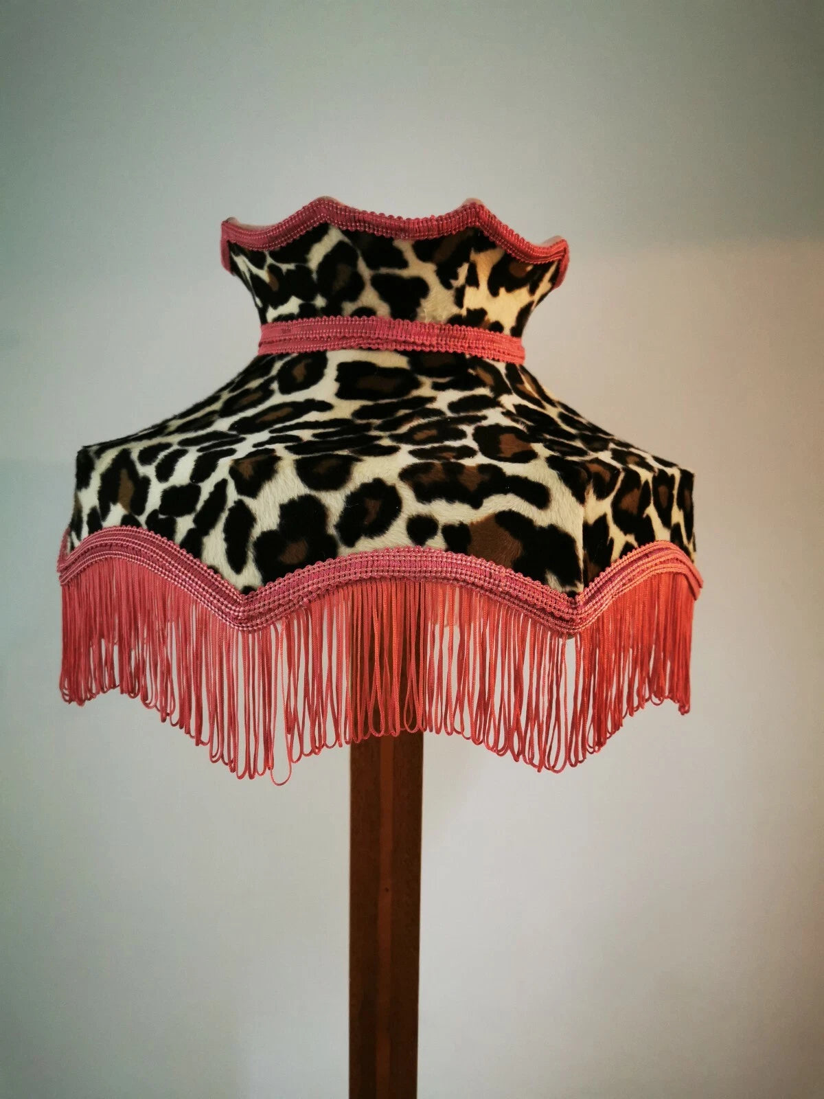 Leopard print fur Lisa lampshade crown table light ceiling pendant standard lamp