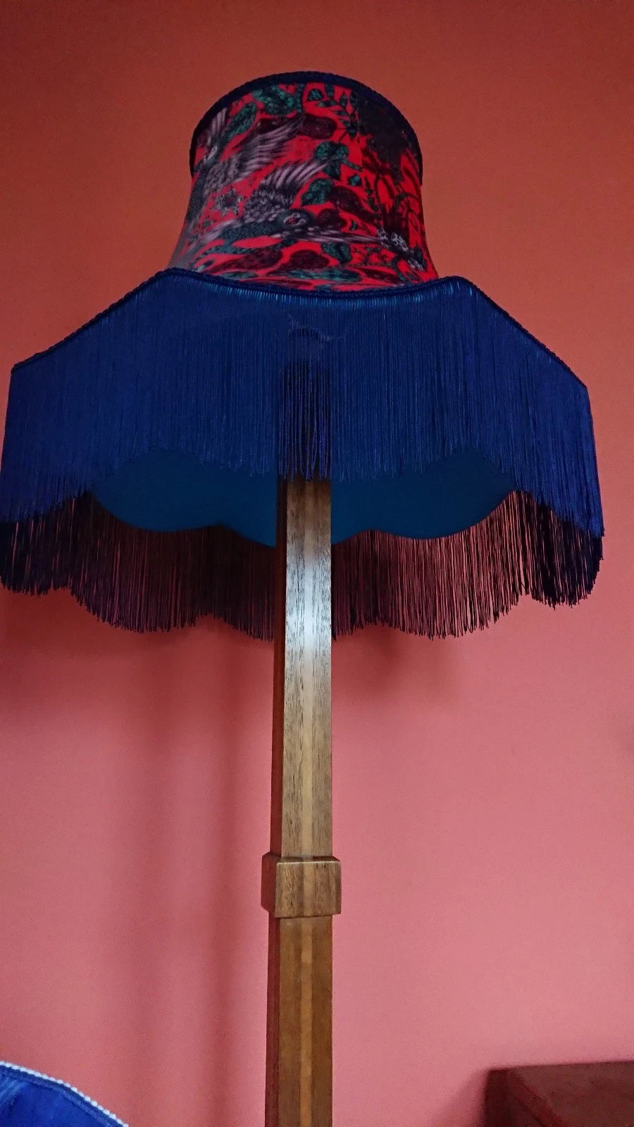 Emma J Shipley Red cotton fabric Lisa lampshade standard lamp/ceiling