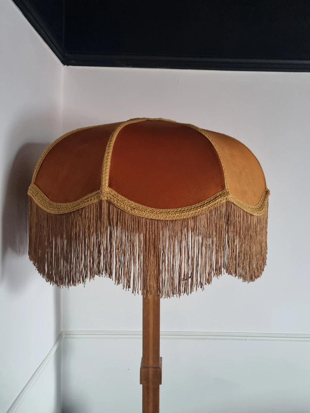 Lisa lampshade gold velvet large pink lined standard lamp ceiling light handmade