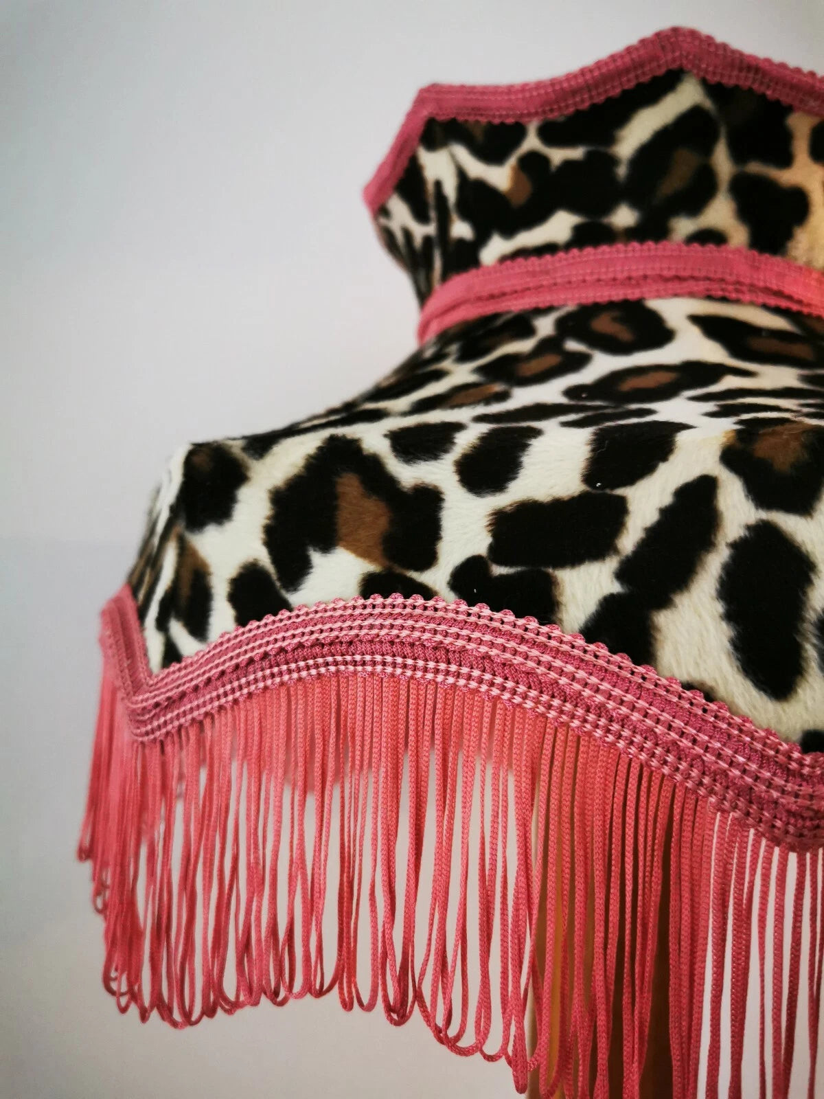 Leopard print fur Lisa lampshade crown table light ceiling pendant standard lamp
