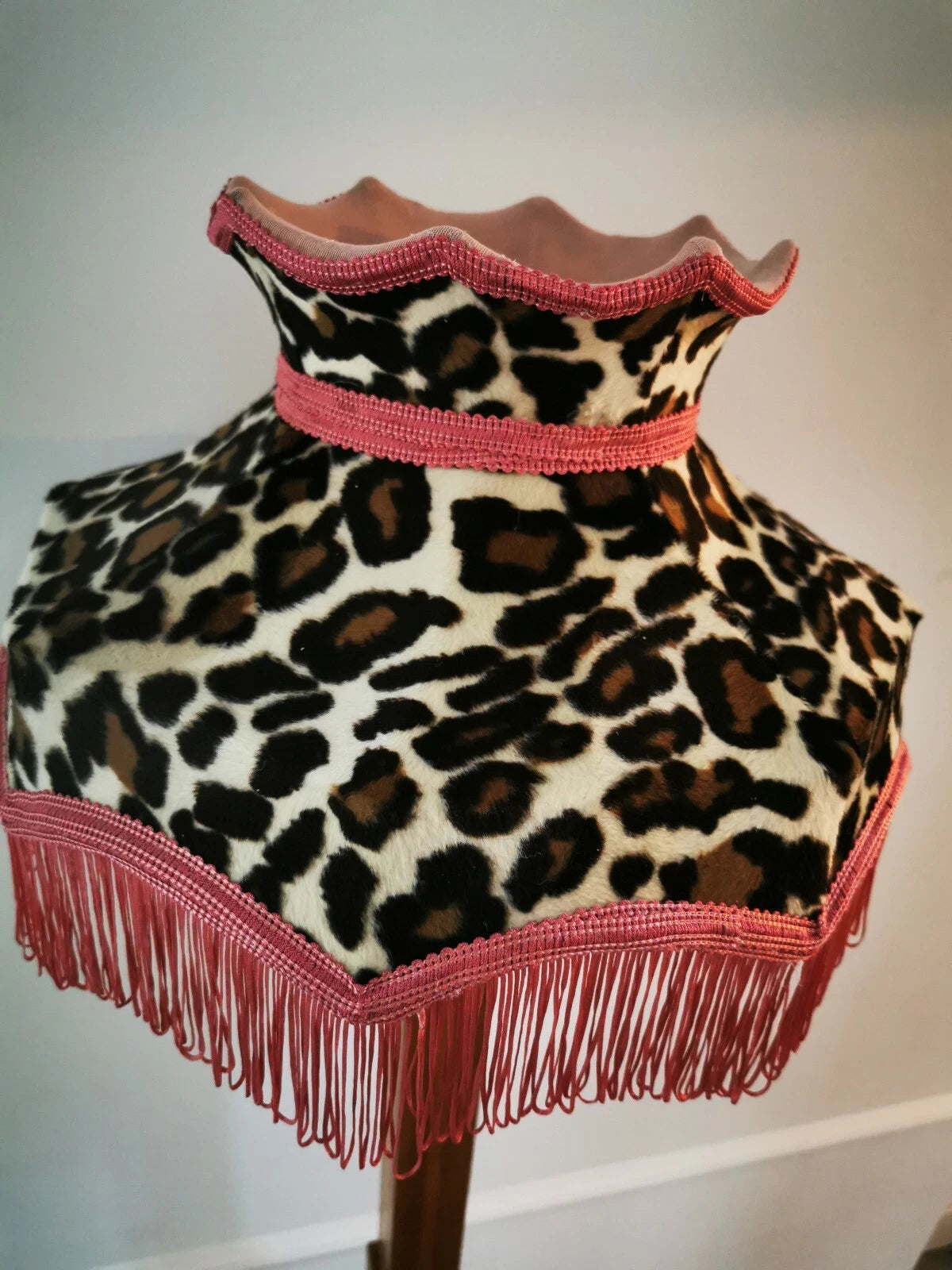 Leopard print fur Lisa lampshade crown table light ceiling pendant standard lamp