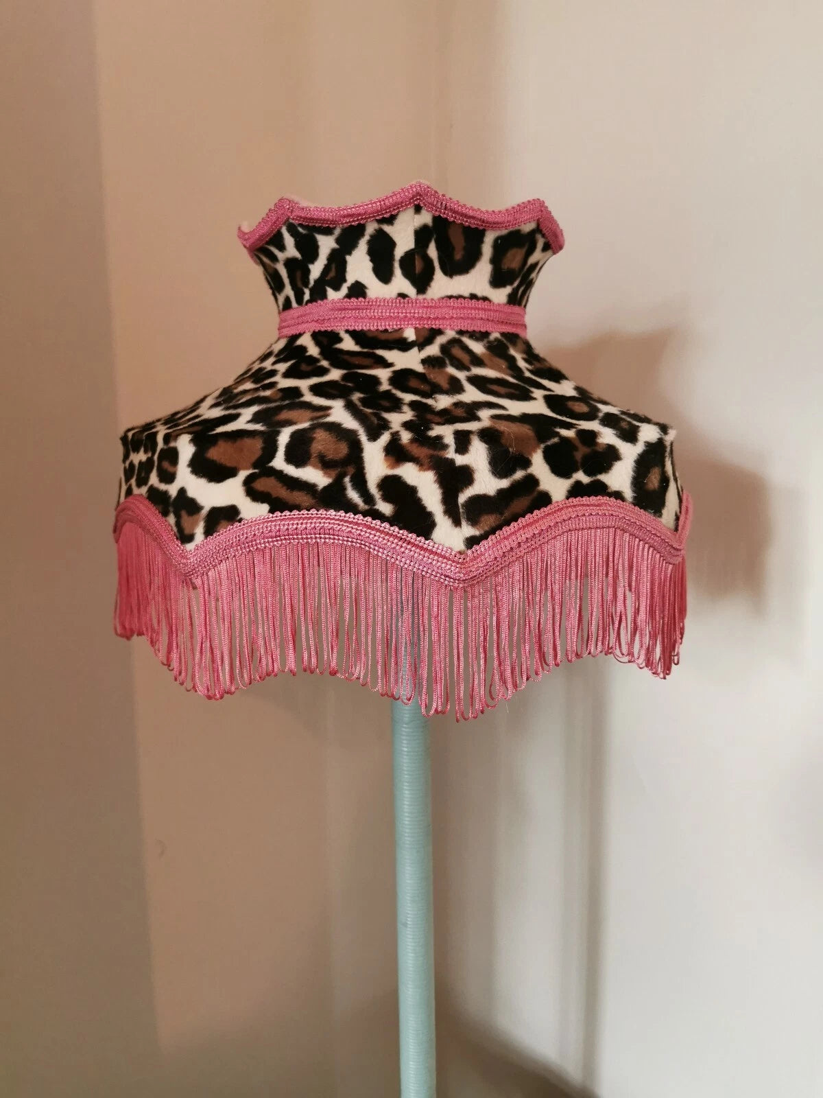 Leopard print fur Lisa lampshade crown table light ceiling pendant standard lamp