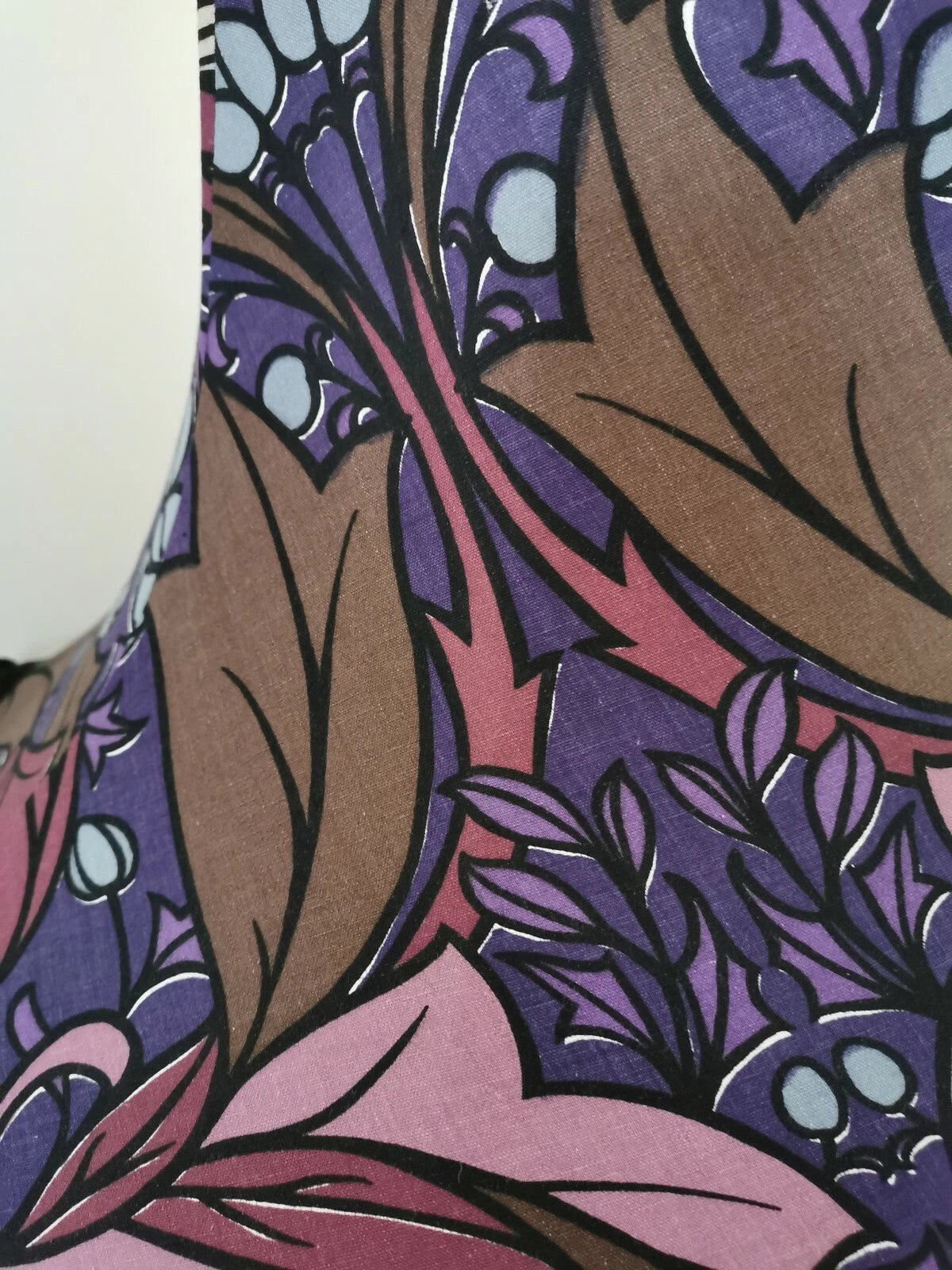 Handmade lampshade vintage purple floral fabric standard lamp ceiling pendant