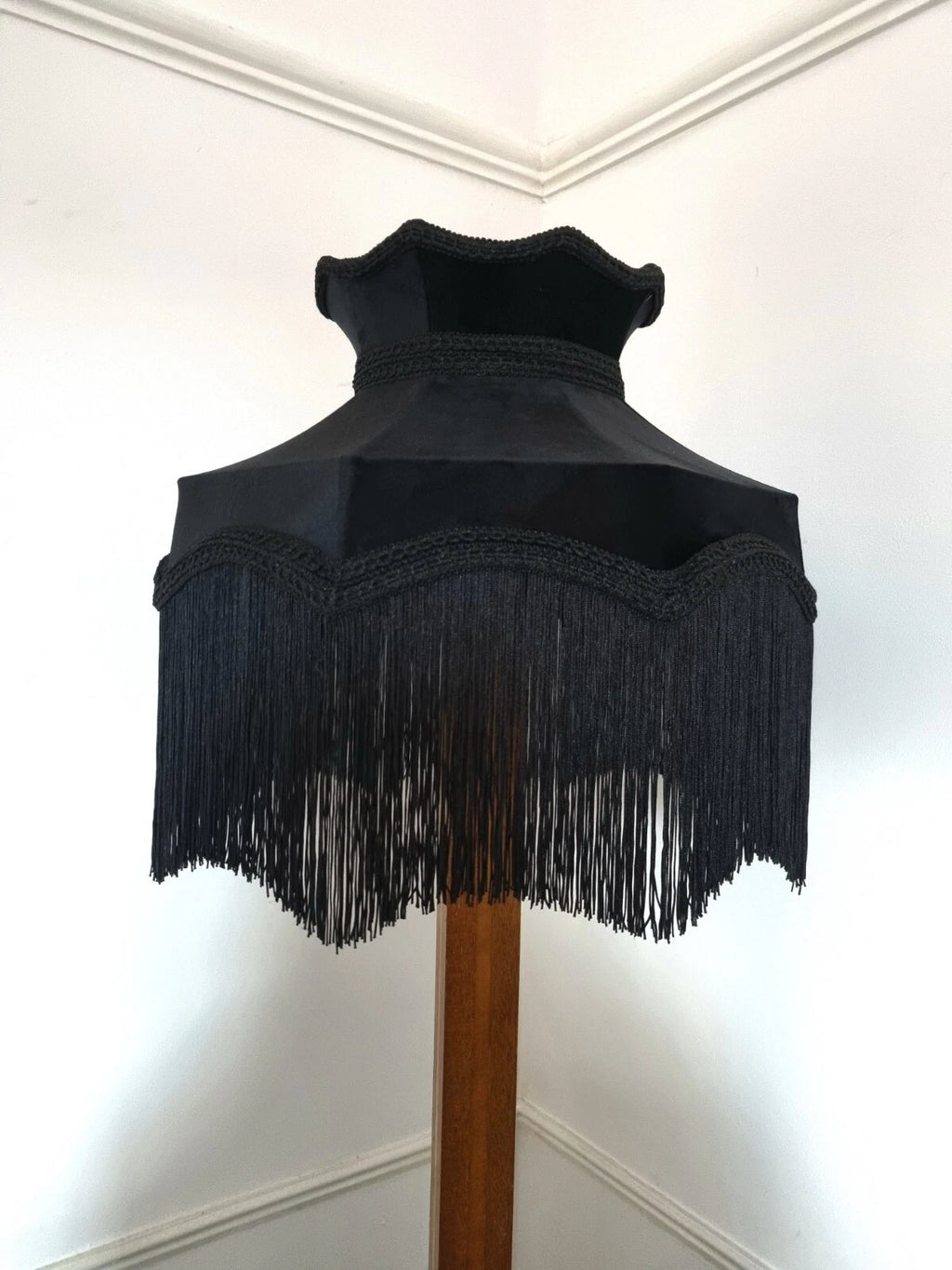 Black velvet Lisa lampshade crown for table light ceiling pendant standard lamp