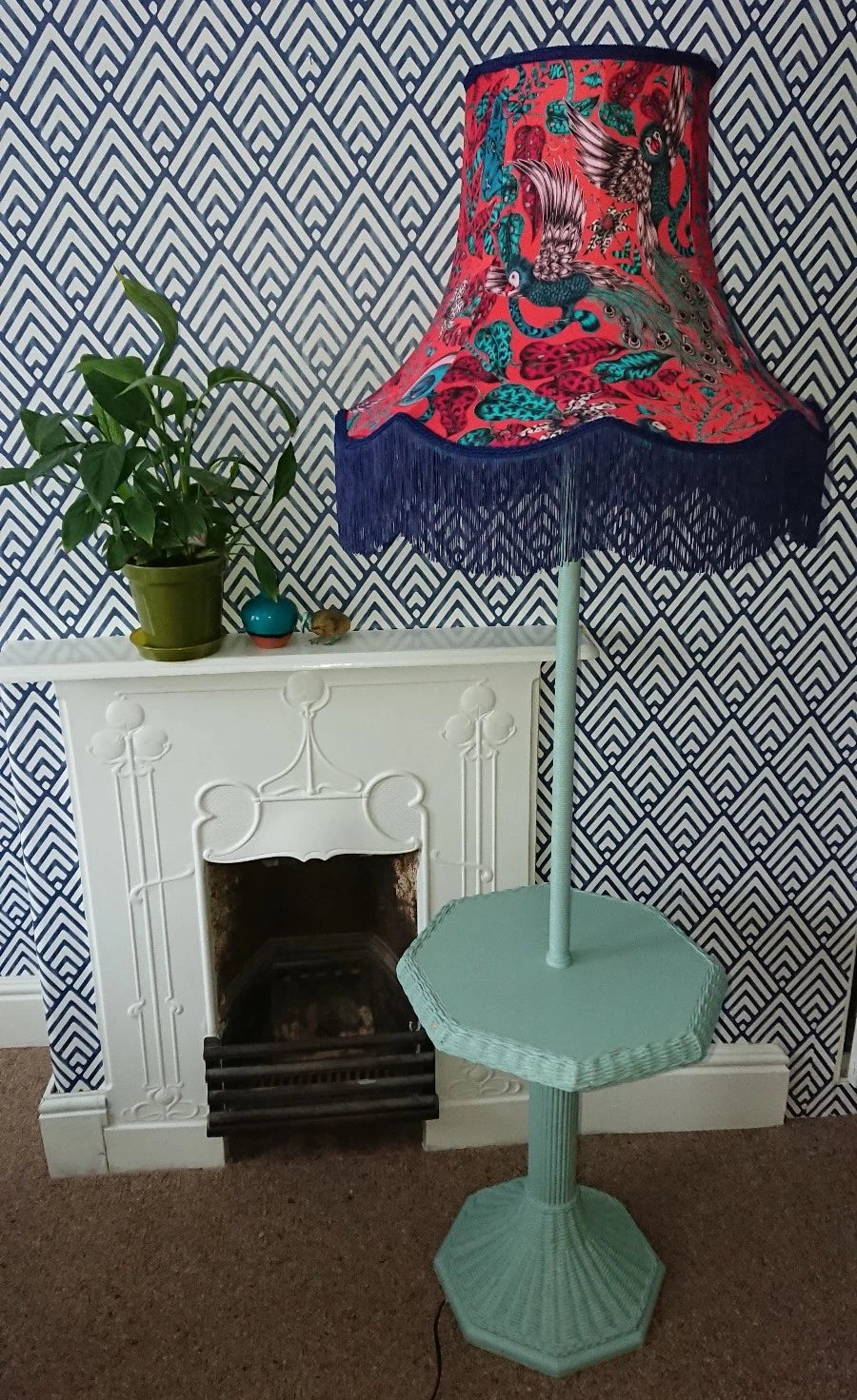 Emma J Shipley Red cotton fabric Lisa lampshade standard lamp/ceiling
