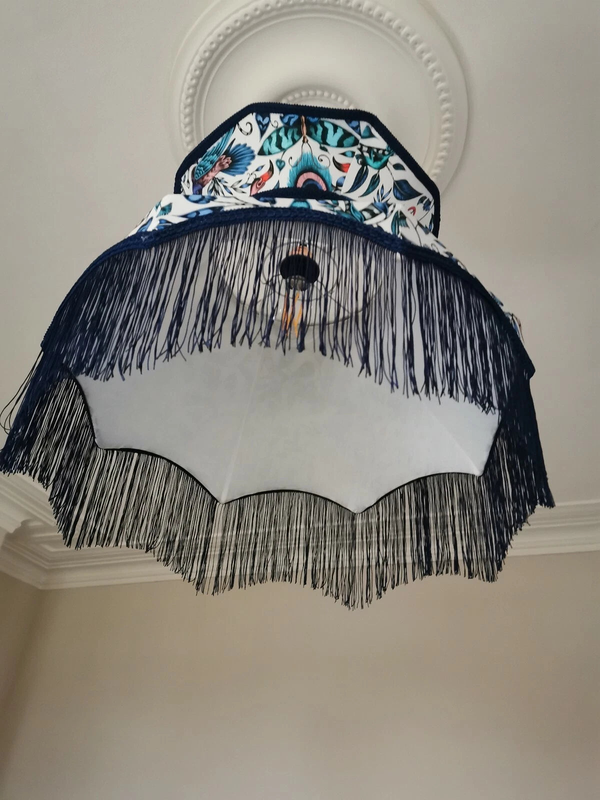 Handmade Emma j Shipley fabric lampshade crown traditional standard lamp ceiling