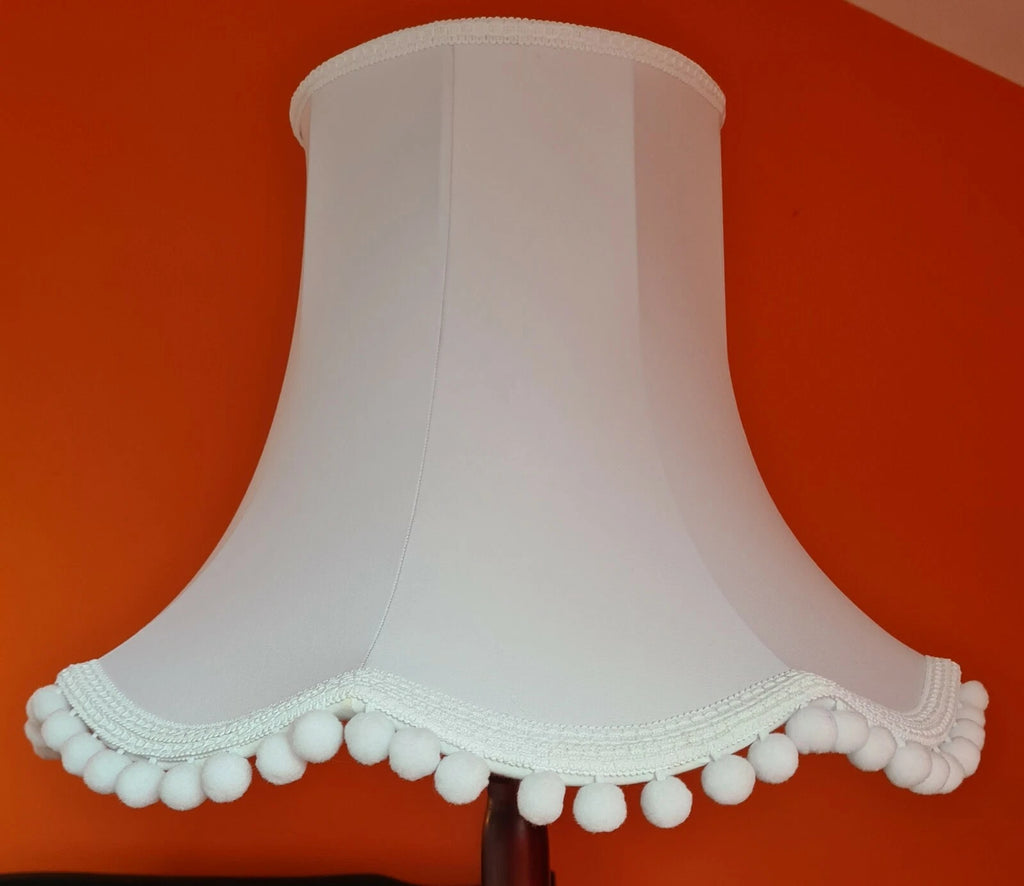 Handmade Lisa lampshade in pure white fabric for a standard lamp or ceiling lamp