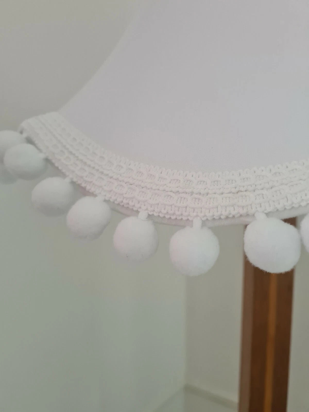 Handmade Lisa lampshade in pure white fabric for a standard lamp or ceiling lamp