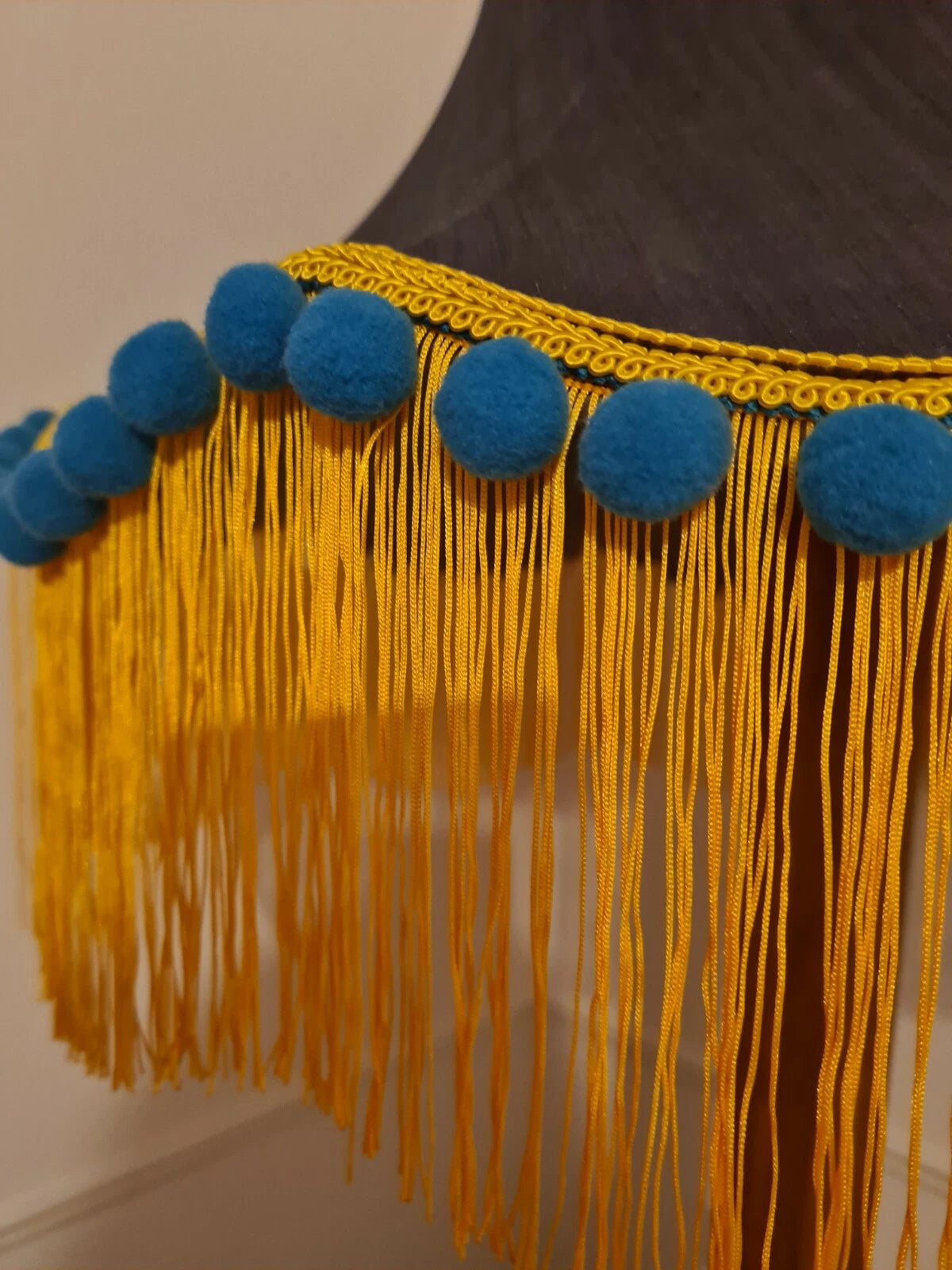 Denim blue silk Lisa lampshade handmade standard lamp ceiling pendant