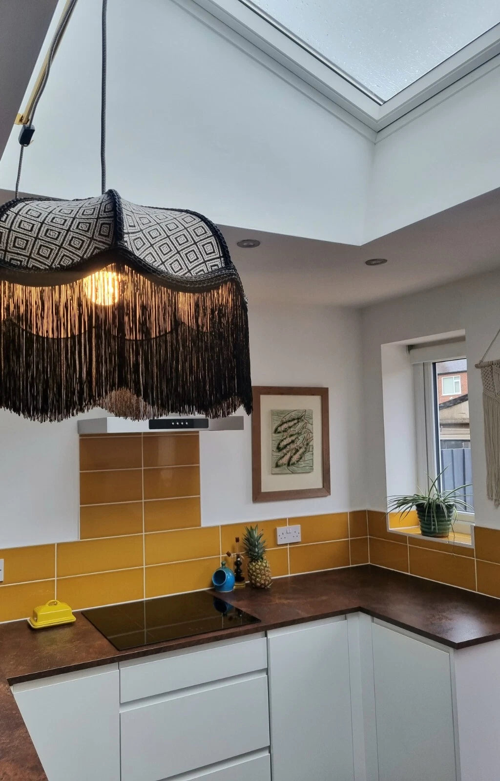 Black and white monochrome lampshade pendant for standard lamp or ceiling light