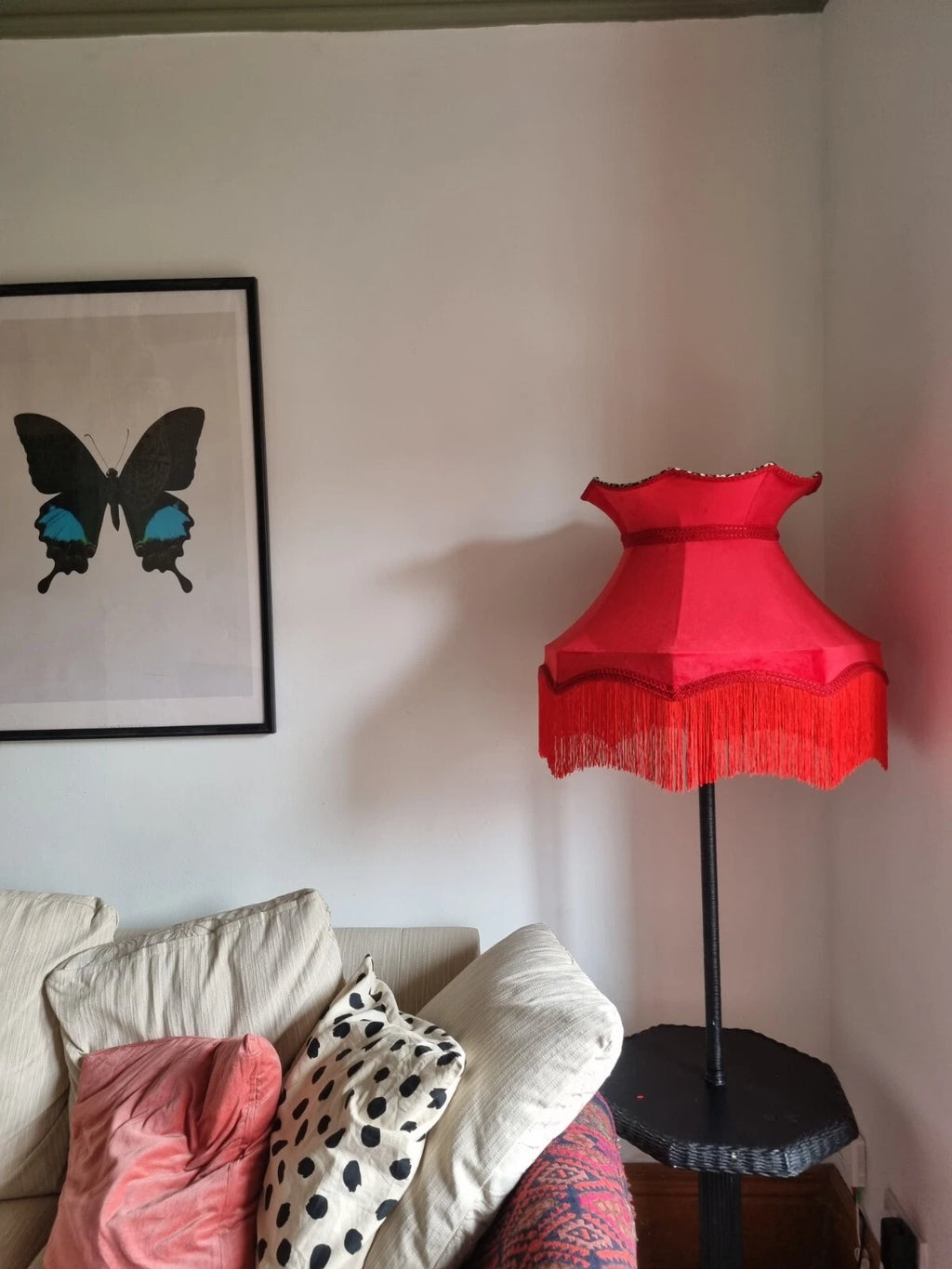 Handmade Red crown Lisa lampshade velvet leopard standard lamp pendant