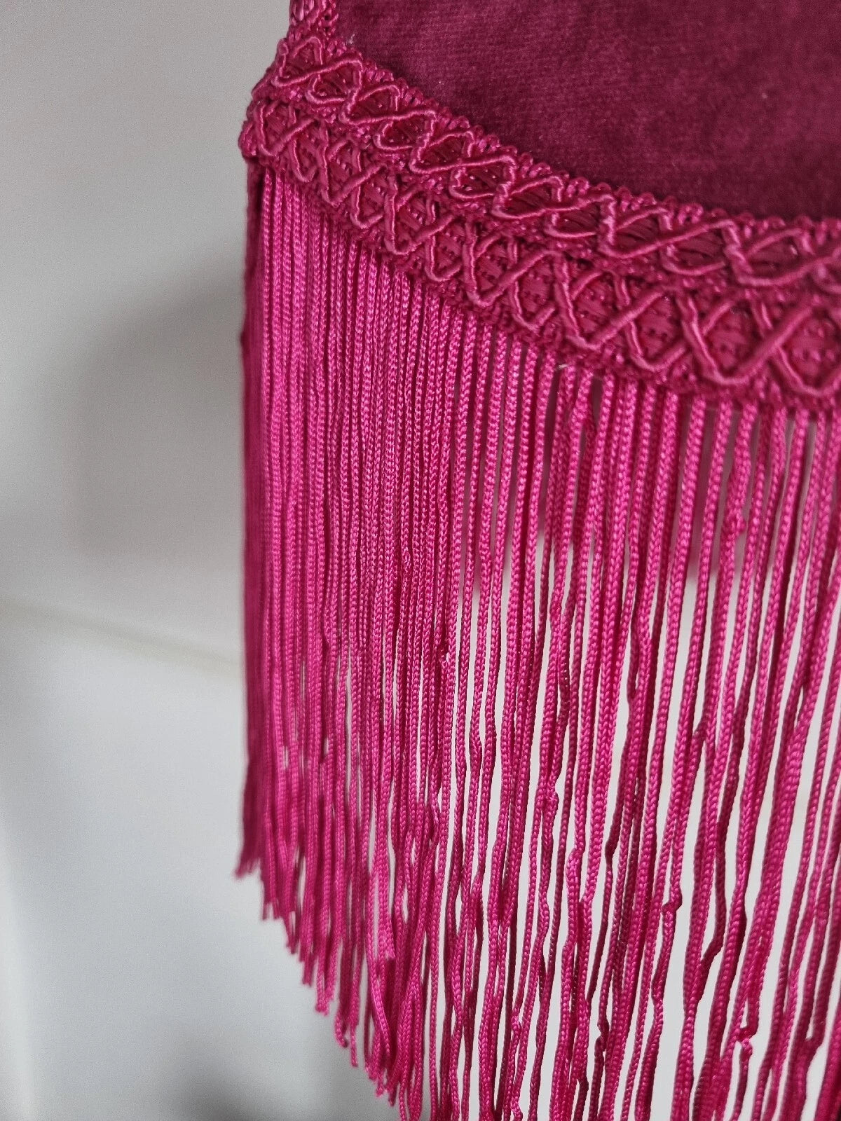 Handmade Bright Pink Velvet lampshade pendant for standard lamp or ceiling light