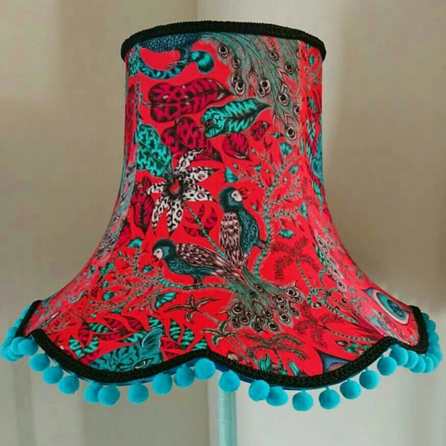 Emma J Shipley Clarke & Clarke Red fabric lampshade standard lamp / ceiling lamp
