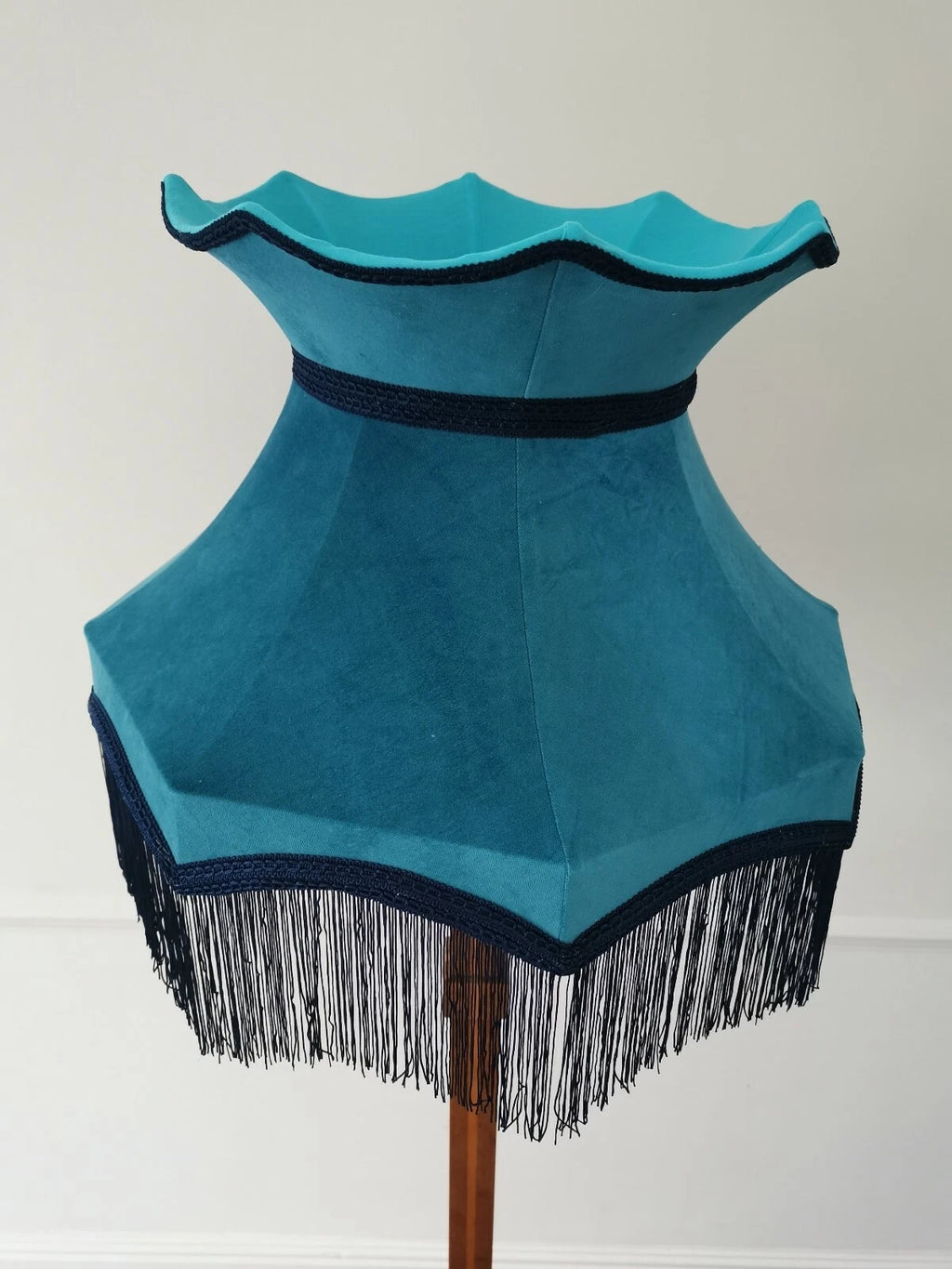 Handmade Lisa Lampshade standard lamp or ceiling pendant turquoise blue velvet