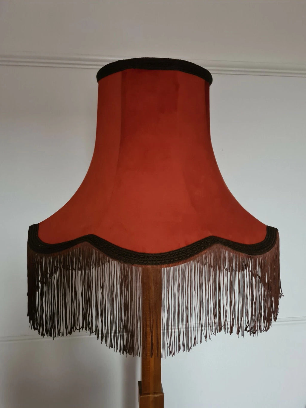 Handmade lampshade burnt orange velvet fabric standard lamp ceiling pendant