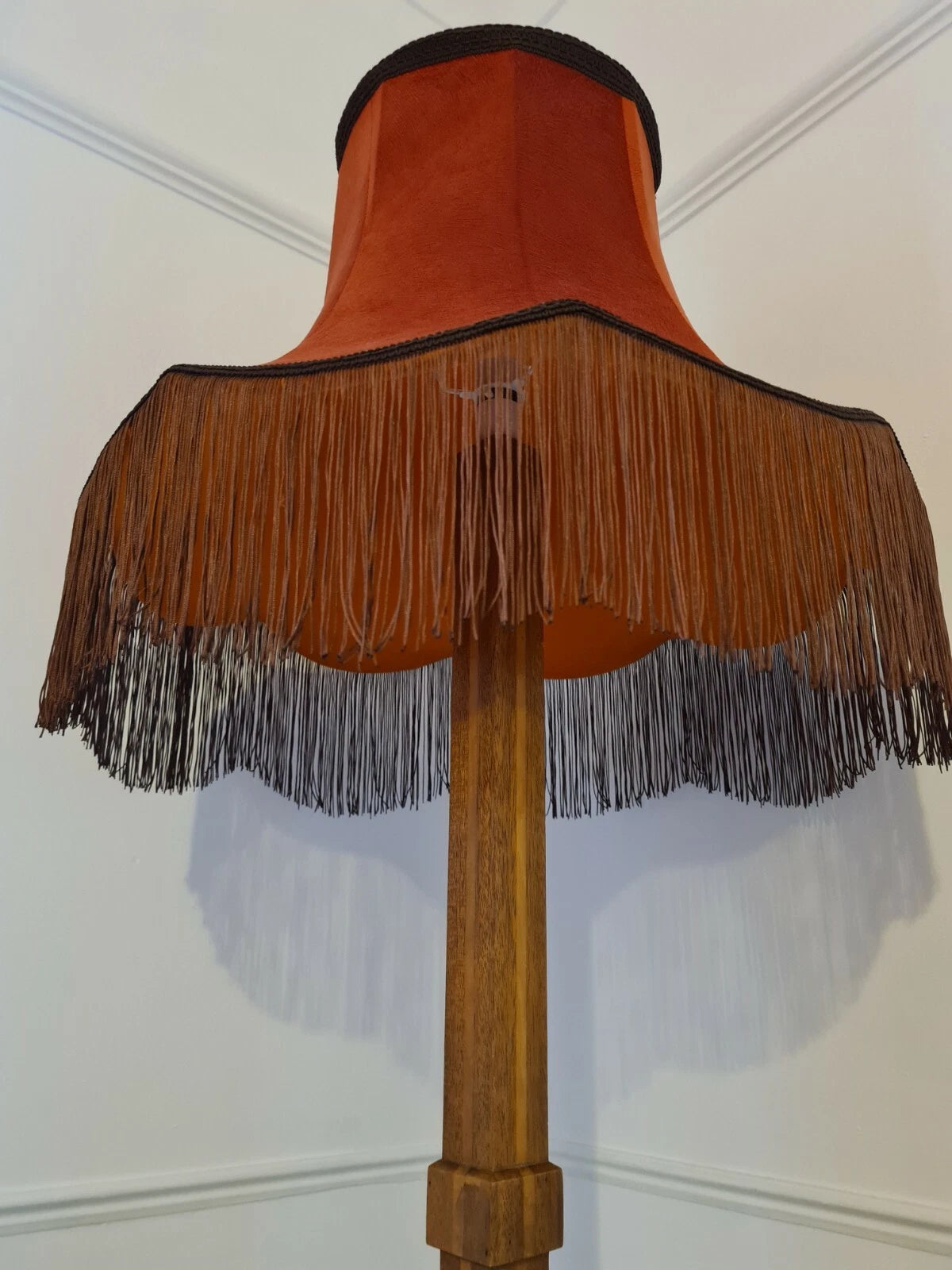 Handmade lampshade burnt orange velvet fabric standard lamp ceiling pendant