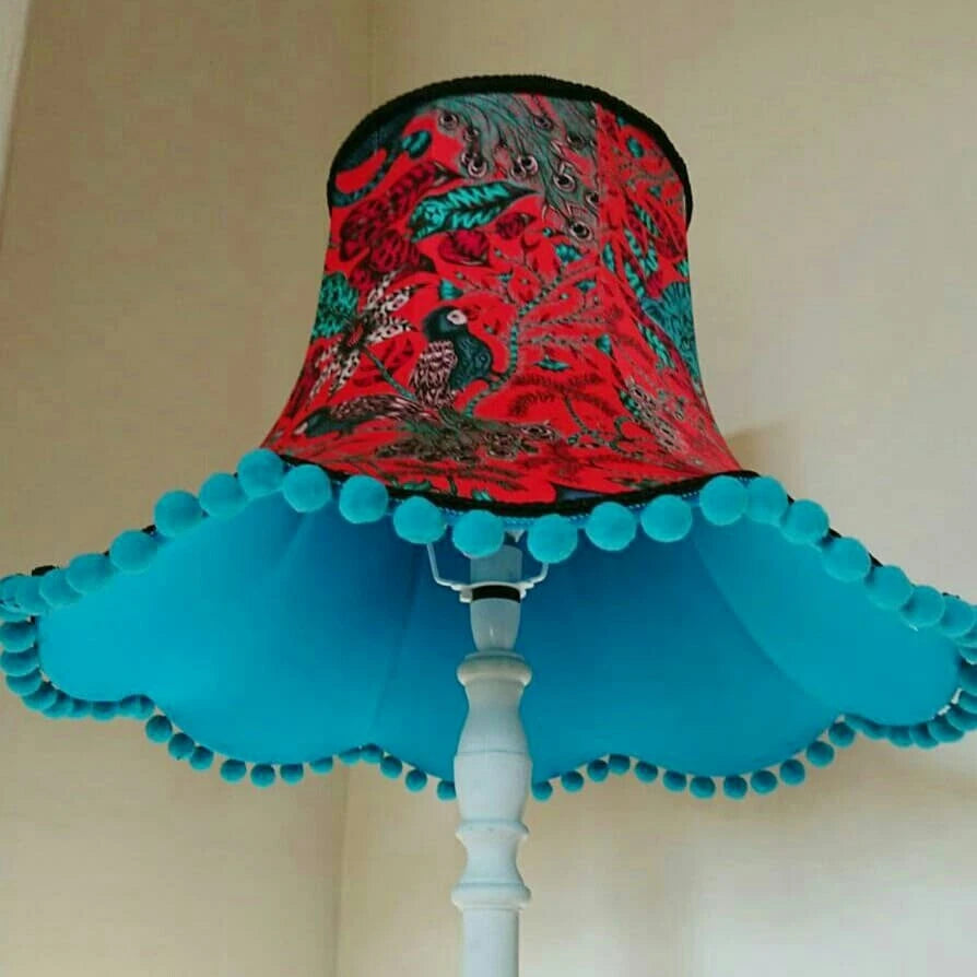 Emma J Shipley Clarke & Clarke Red fabric lampshade standard lamp / ceiling lamp