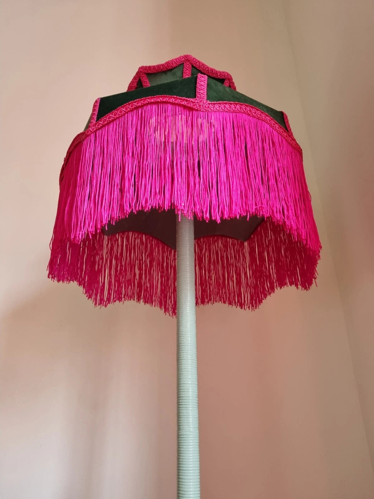 Green pink velvet lampshade crown for table light ceiling pendant standard lamp