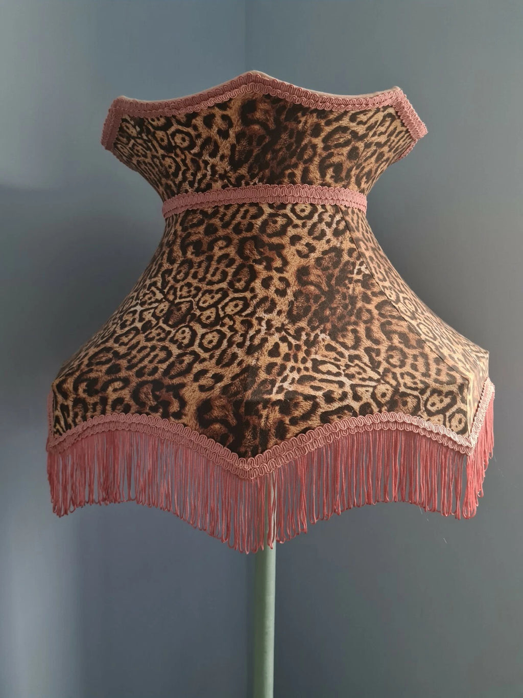 Large handmade animal print lampshade crown standard lamp or ceiling pendant