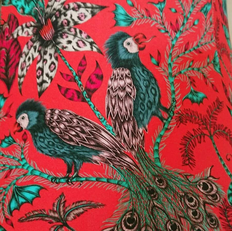 Emma J Shipley Clarke & Clarke Red fabric lampshade standard lamp / ceiling lamp