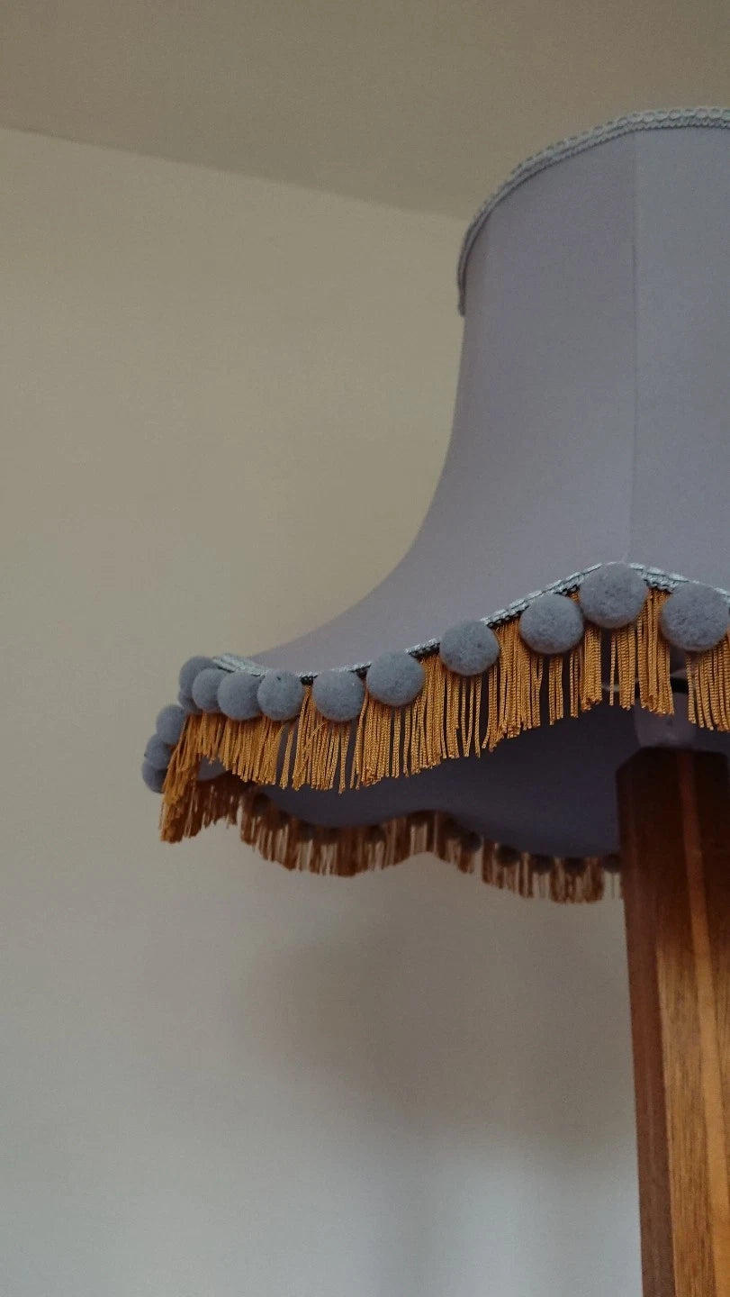 Handmade lampshade in grey cotton fabric for standard lamp / ceiling
