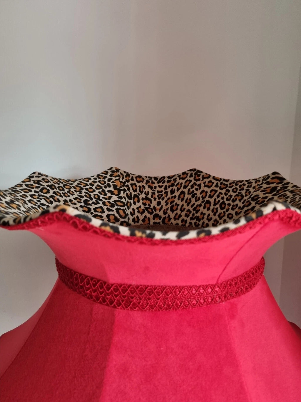 Handmade Red crown Lisa lampshade velvet leopard standard lamp pendant