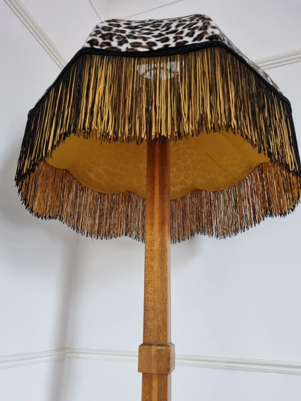 Leopard print fabric handmade lampshade standard lamp or ceiling pendant dome