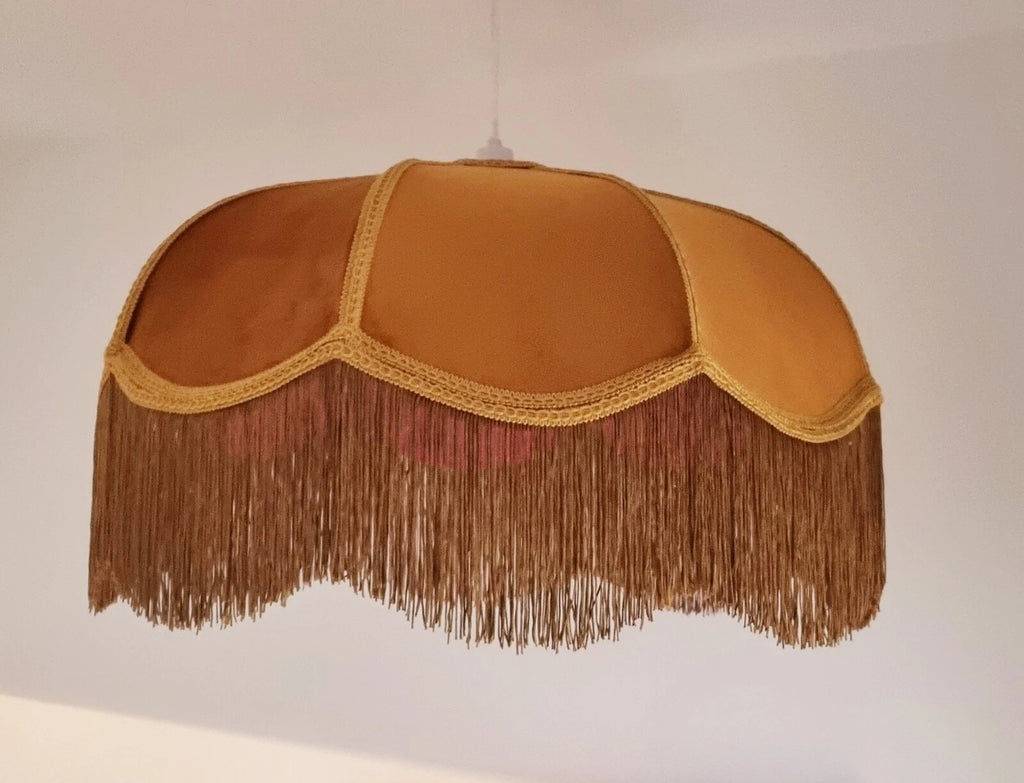 Lisa lampshade gold velvet large pink lined standard lamp ceiling light handmade