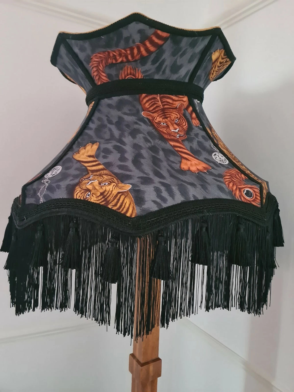 Large handmade Tigris fabric Emma j shipley lampshade standard lamp or ceiling