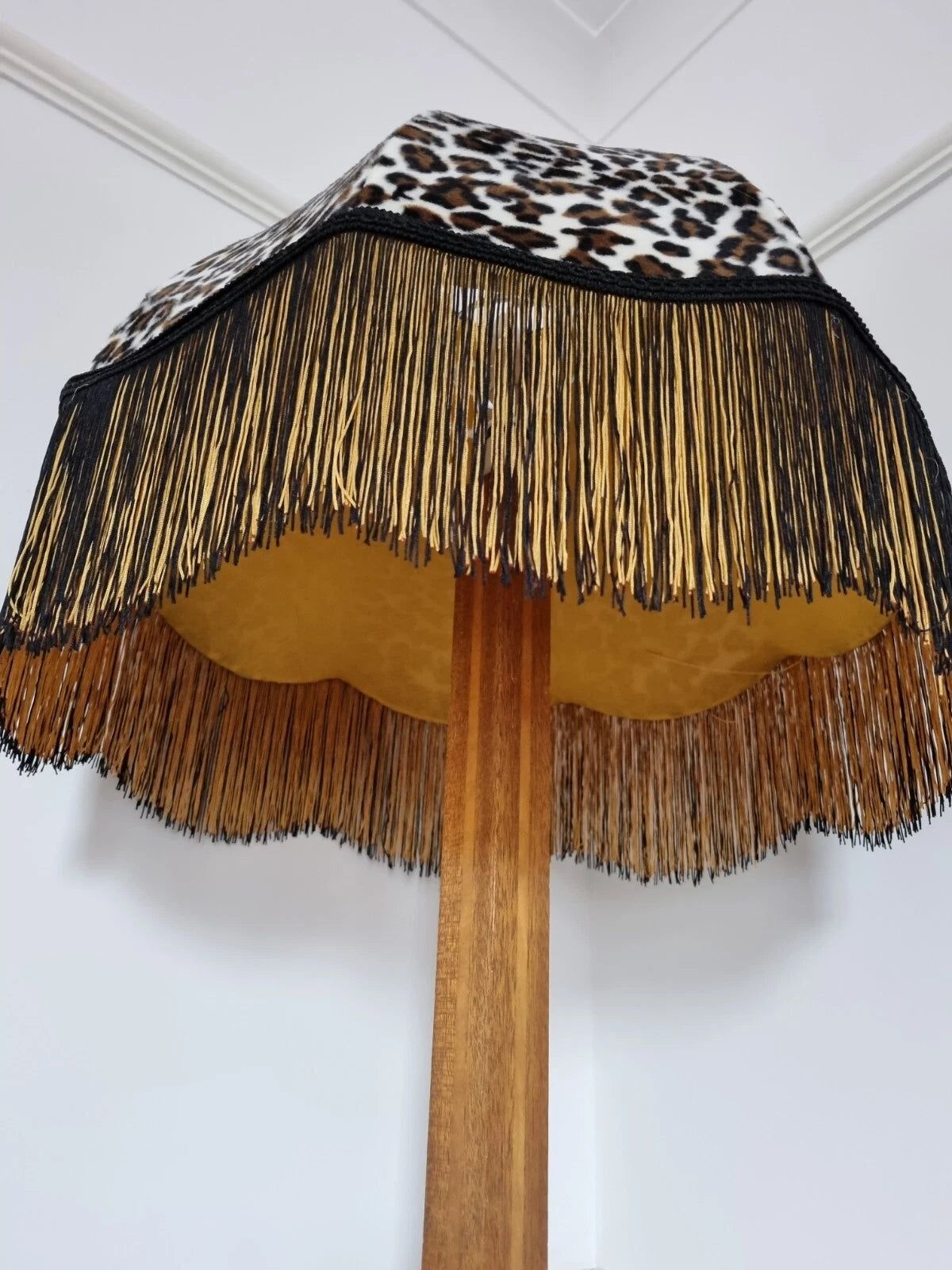 Leopard print fabric handmade lampshade standard lamp or ceiling pendant dome