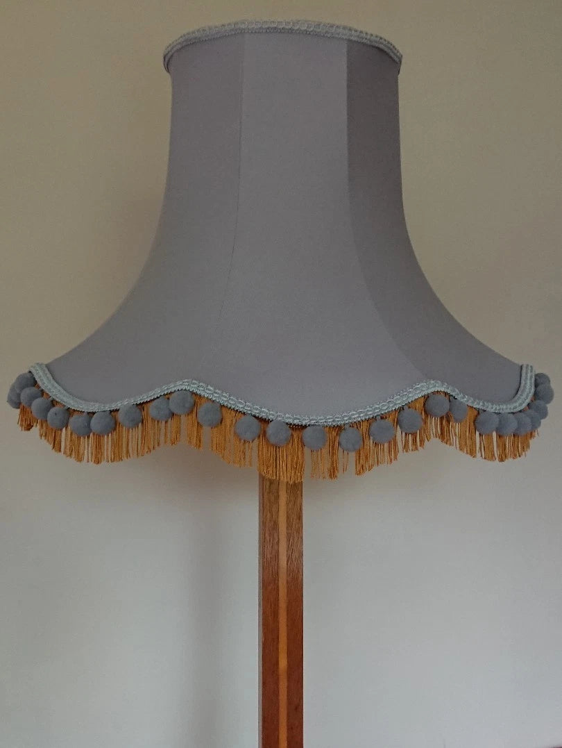 Handmade lampshade in grey cotton fabric for standard lamp / ceiling