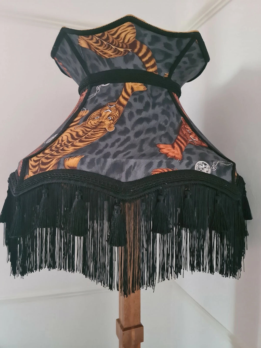 Large handmade Tigris fabric Emma j shipley lampshade standard lamp or ceiling