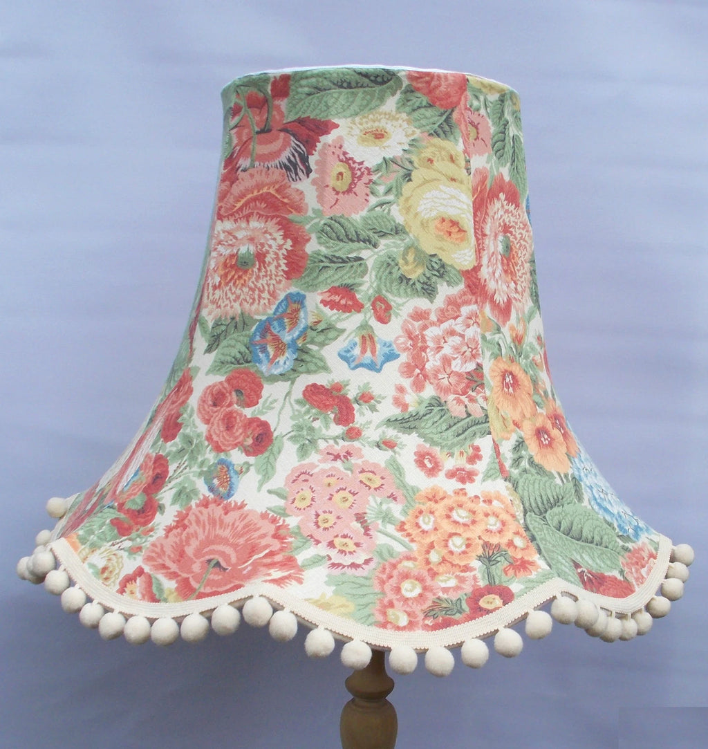 Handmade lampshade in floral Jolene pink fabric standard lamp ceiling pendant