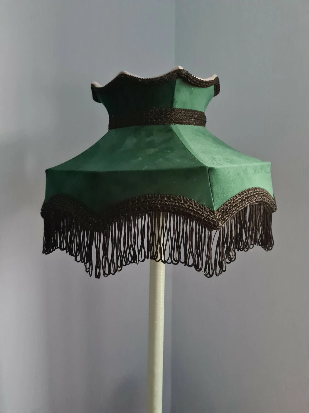 Green velvet handmade lampshade crown table light ceiling pendant standard lamp