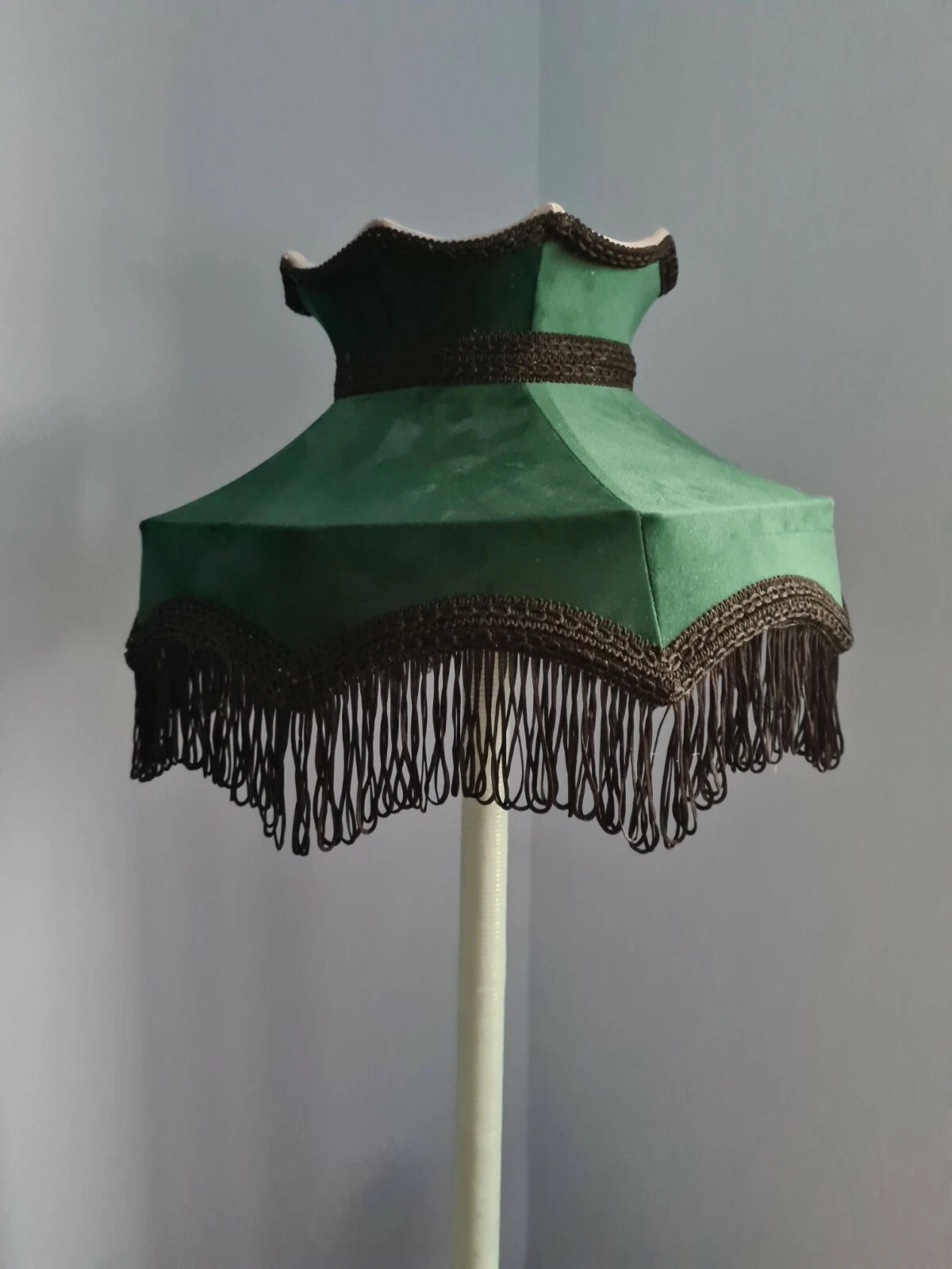 Green velvet handmade lampshade crown table light ceiling pendant standard lamp