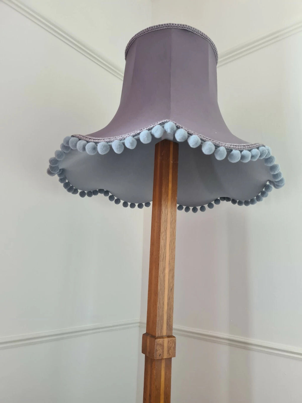 Handmade Lisa lampshade vintage shaped grey fabric standard lamp ceiling pendant