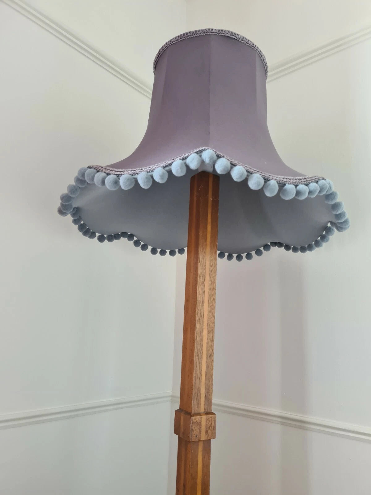 Handmade Lisa lampshade vintage shaped grey fabric standard lamp ceiling pendant