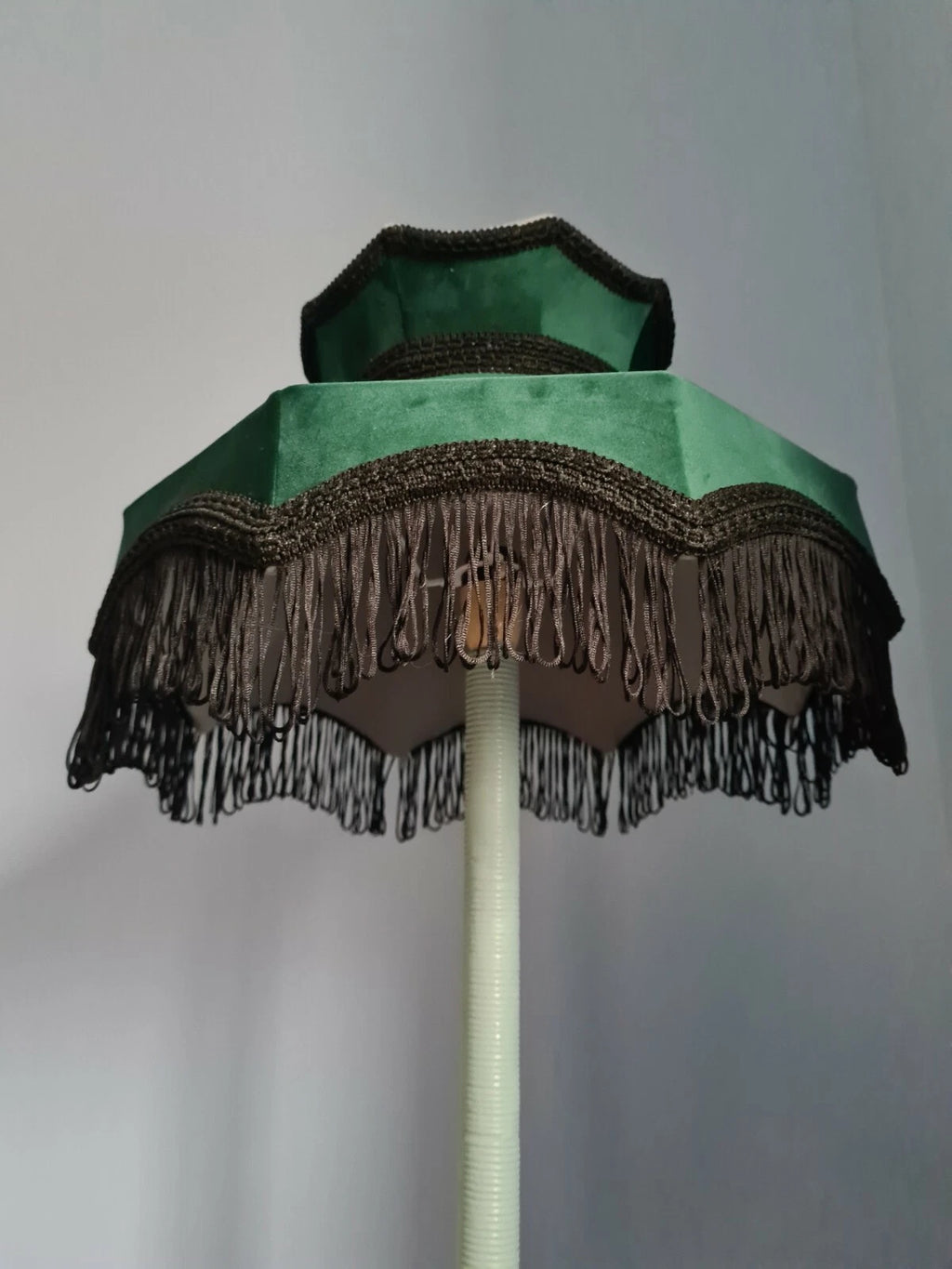 Green velvet handmade lampshade crown table light ceiling pendant standard lamp