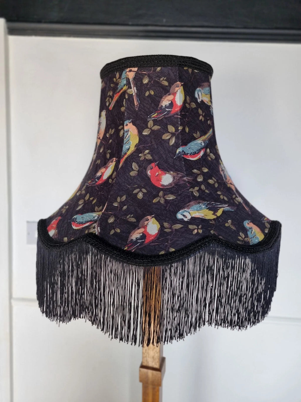 Handmade Cath Kidston Bird lampshade standard lamp / ceiling lamp Black Fabric
