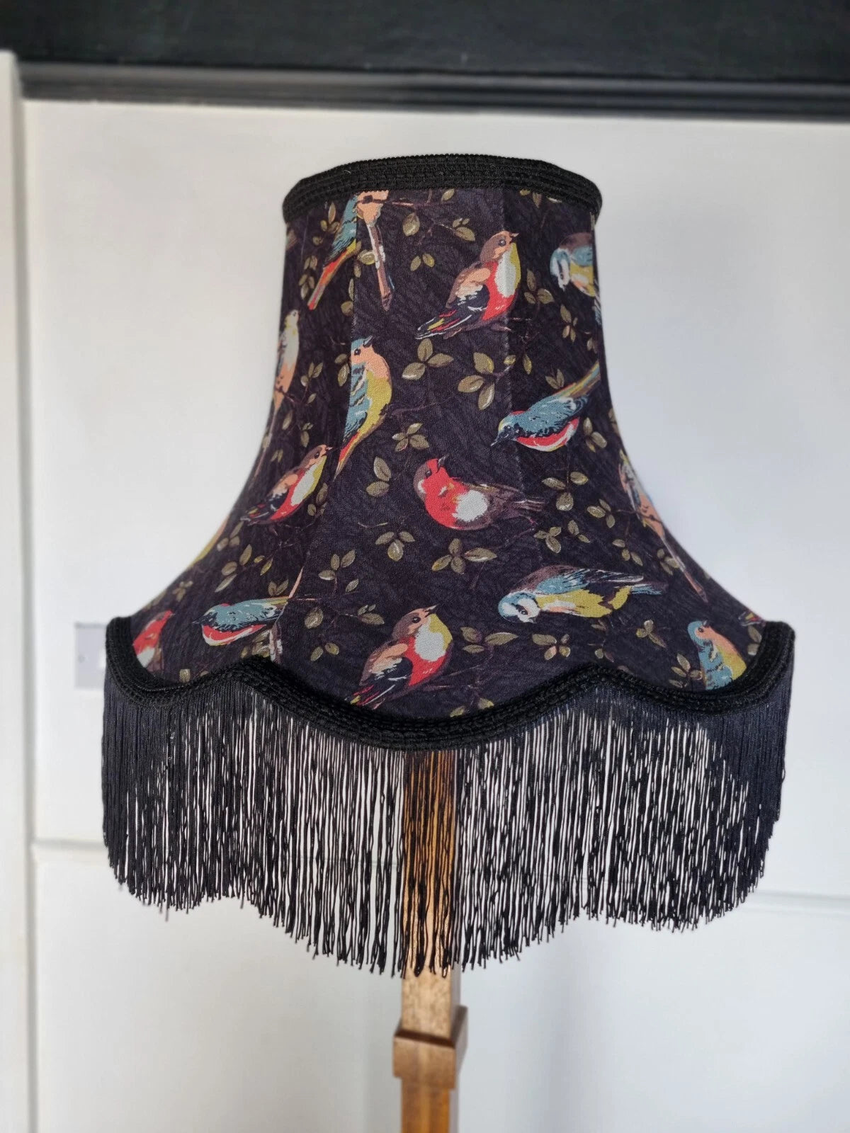 Handmade Cath Kidston Bird lampshade standard lamp / ceiling lamp Black Fabric