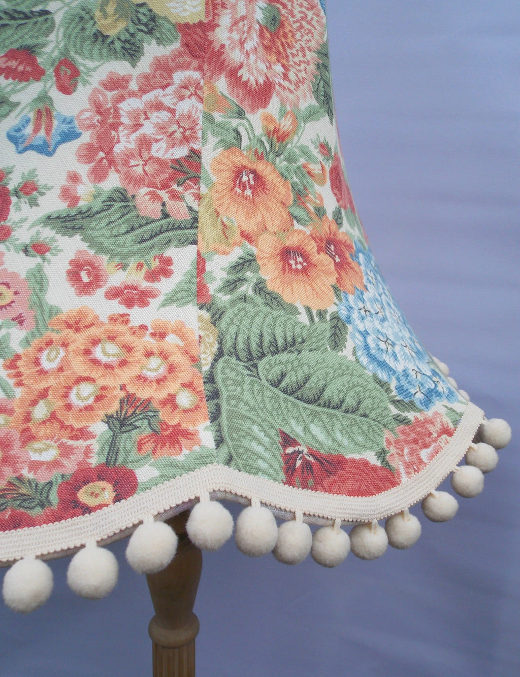 Handmade lampshade in floral Jolene pink fabric standard lamp ceiling pendant