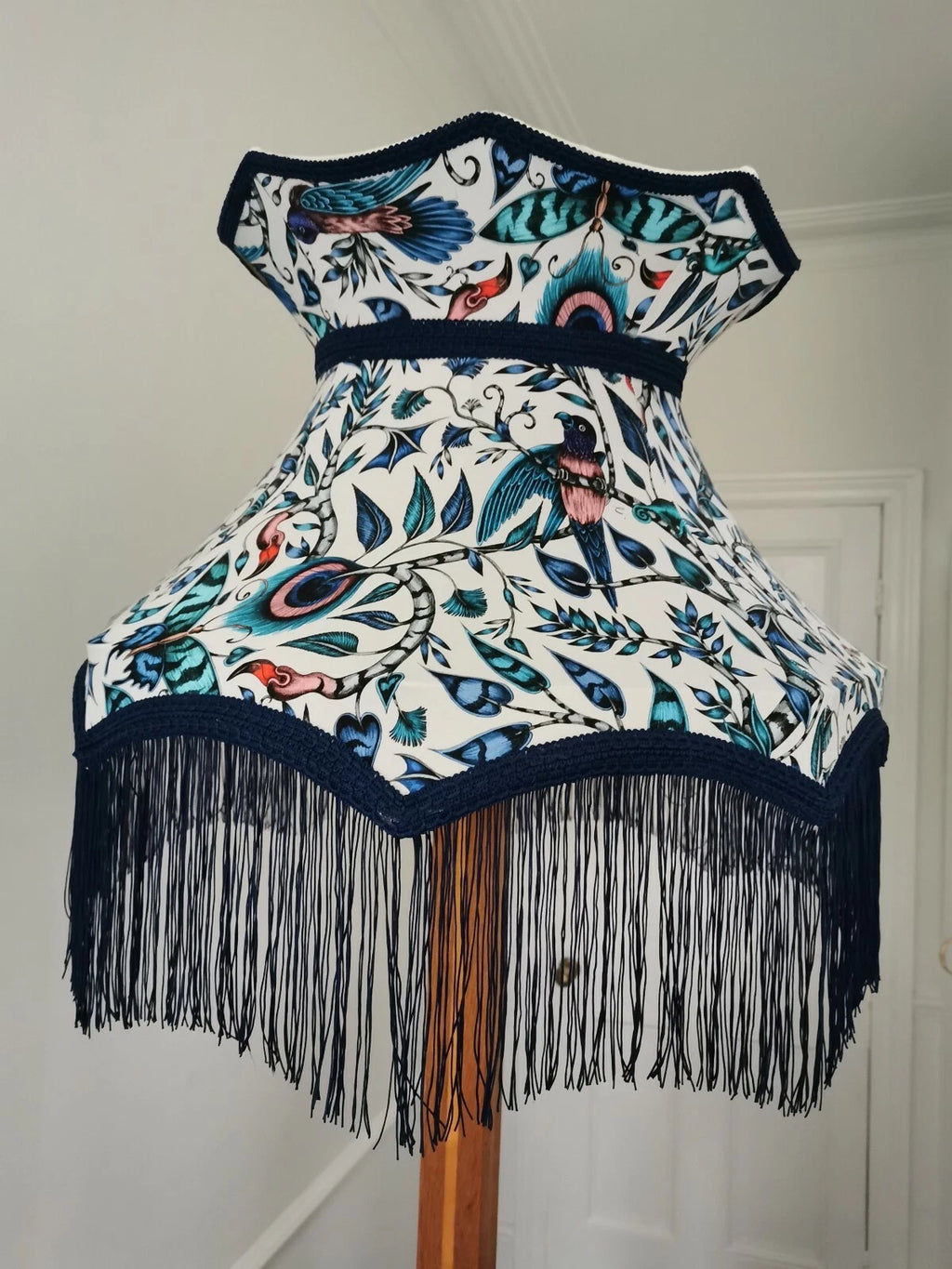 Handmade Emma j Shipley fabric lampshade crown traditional standard lamp ceiling