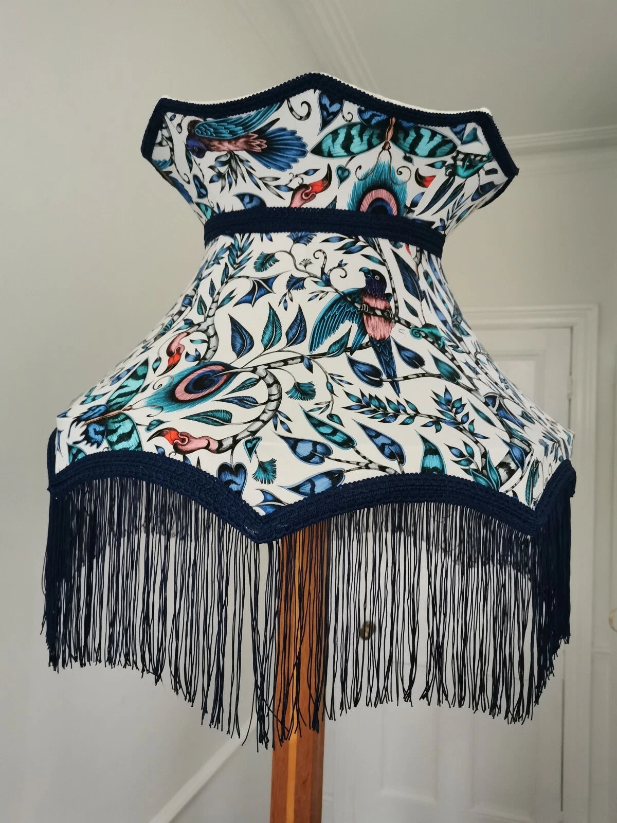 Handmade Emma j Shipley fabric lampshade crown traditional standard lamp ceiling